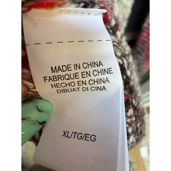 Lucky Brand Multicolor Chevron Fringe Open Front Cardigan Sweater XL - Picture 4 of 5